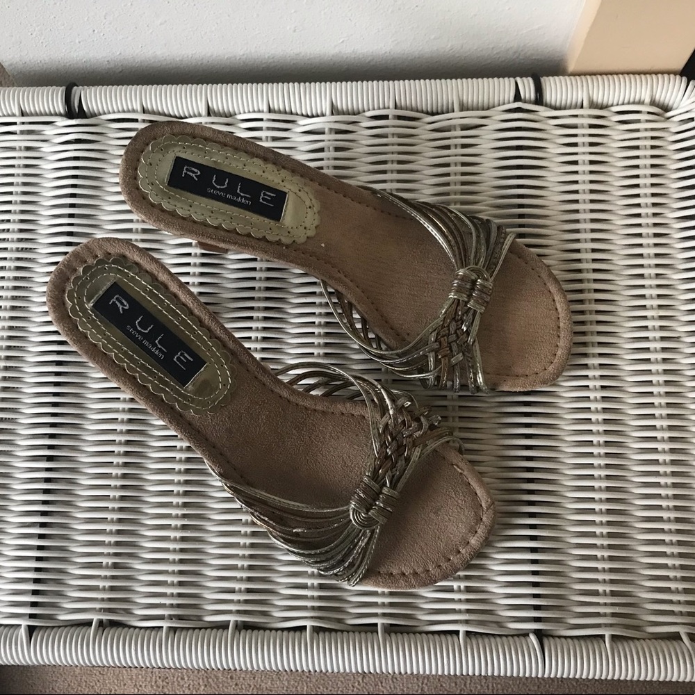 Rule Steve Madden metallic open toed heels Size 7 - Picture 11 of 11